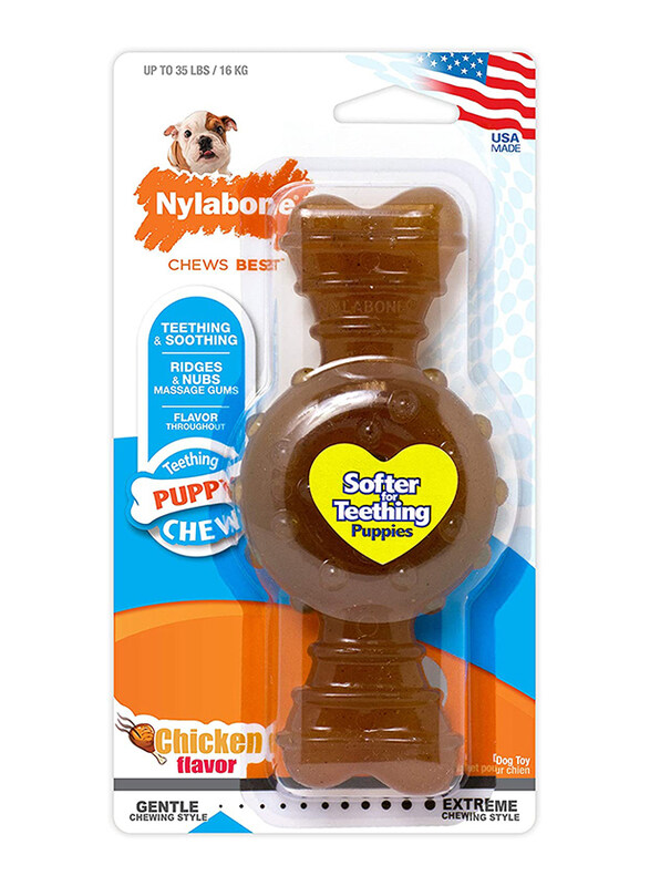 

Nylabone Puppy Ring Bone Wolf Toy, Orange