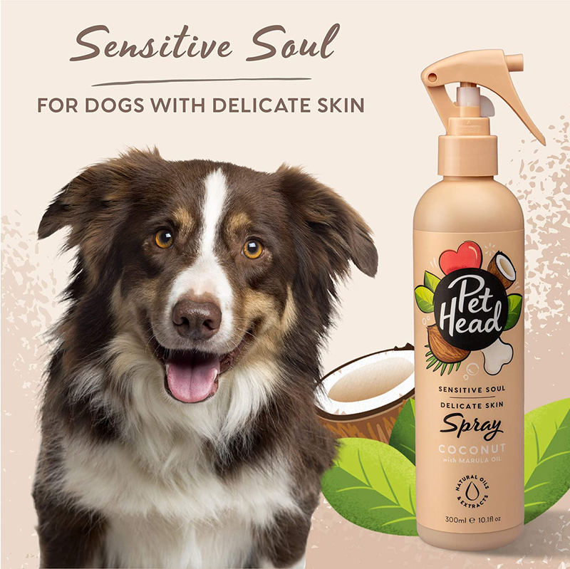 Pet Head Sensitive Soul Coconut Delicate Skin Dog Spray with Marula Oil, 300ml, Brown