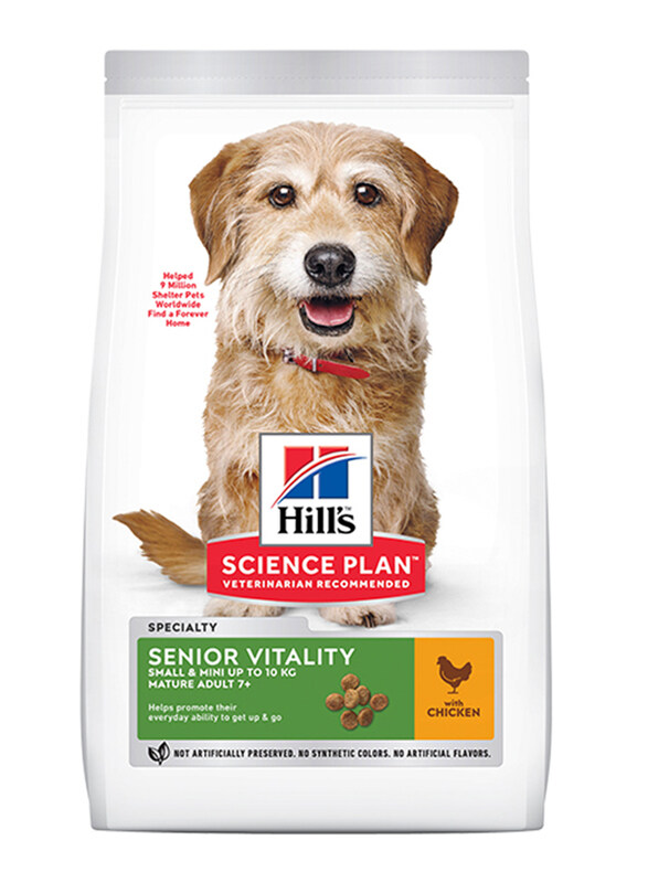 

Hill's Science Plan Senior Vitality Small & Mini Mature Adult 7+ Dog Dry Food with Chicken & Rice, 1.5 Kg