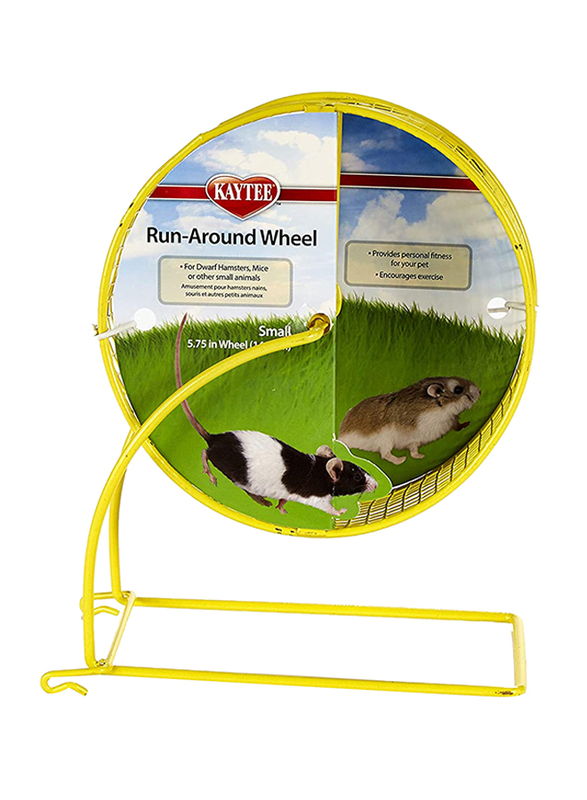 Kaytee 5.75-inch Run-Around Exercise Wheel, Small, Yellow