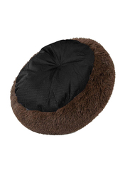 Grizzly 71 x 20cm Velour Plush Round Bed, Large, Dark Brown