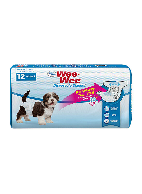 

Four Paws Wee-wee Disposable Dog Diapers, X-Small, 12 Pieces, White