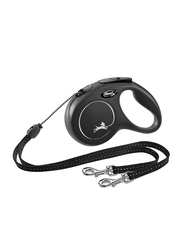 Flexi Classic Tape Retractable Safety Dogs Leash, Medium, 5m, Black