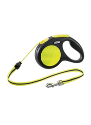 Flexi New Cord Dog Leash, Medium, 5m, Neon Yellow