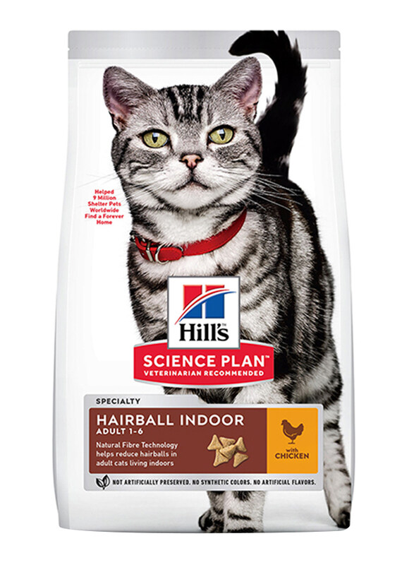 

Hill's Science Plan Hairball Indoor Adult 1-6 Chicken Cat Dry Food, 3 Kg