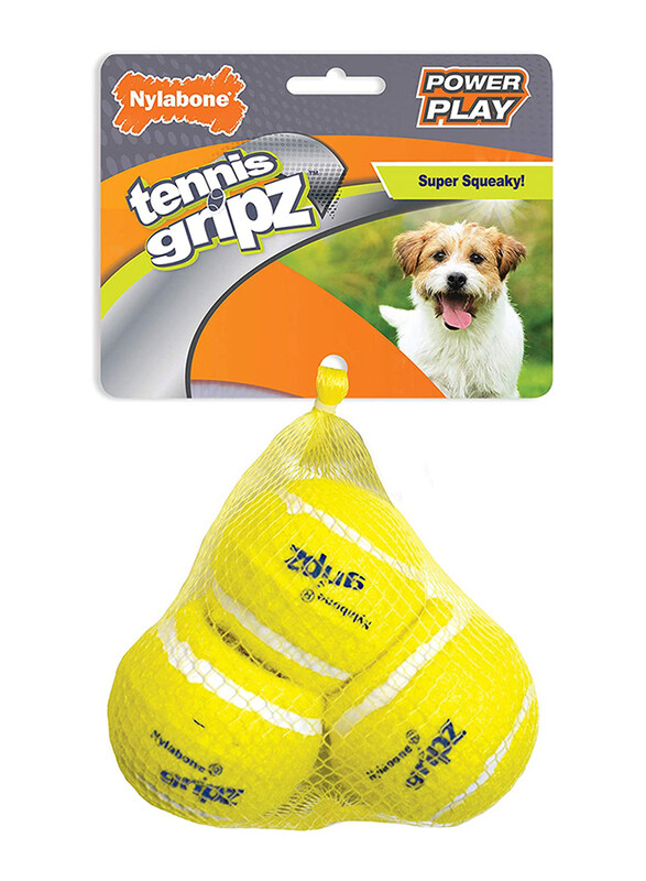 

Nylabone Play Dog Tennis Ball, Small, 3 Pieces, Yellow