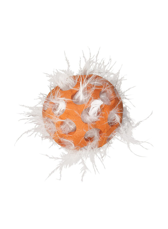 

JW Cataction Feather Ball Cat Toy, Orange