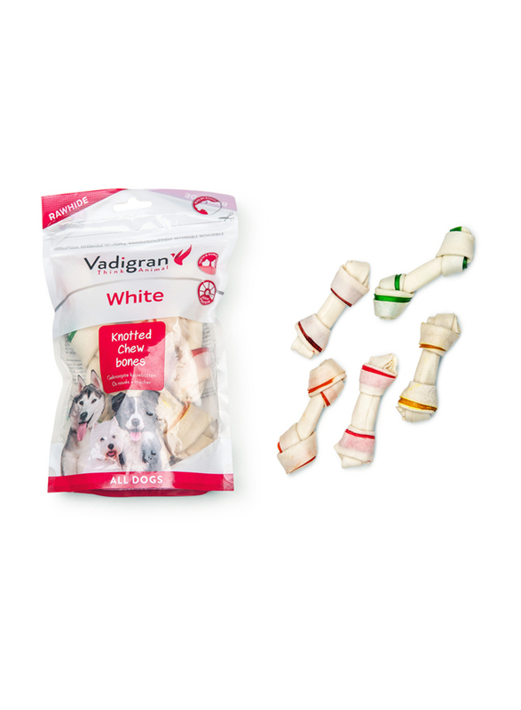 Vadigran White Knotted Mixcolor Chewing Bone, 11.25cm, 150g
