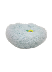 Grizzly 71 x 20cm Velour Plush Round Bed, Large, Sky Blue