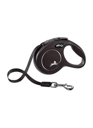 Flexi Classic Tape Retractable Safety Dogs Leash, X-Small, 3m, Black
