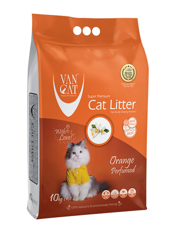 

Van Cat Orange Perfumed Bentonite Clumping Cat Litter, 10kg, White