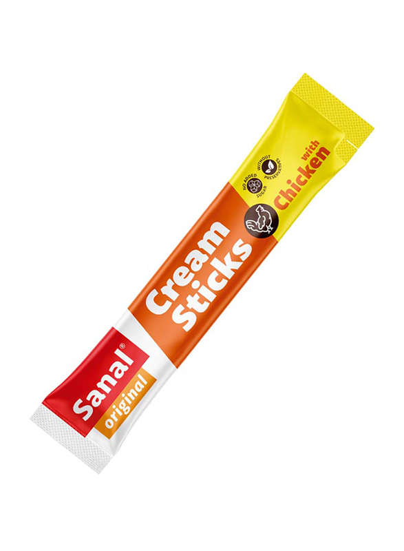 Sanal Cream Sticks with Chicken Dry Cat Food, 5 x 15g