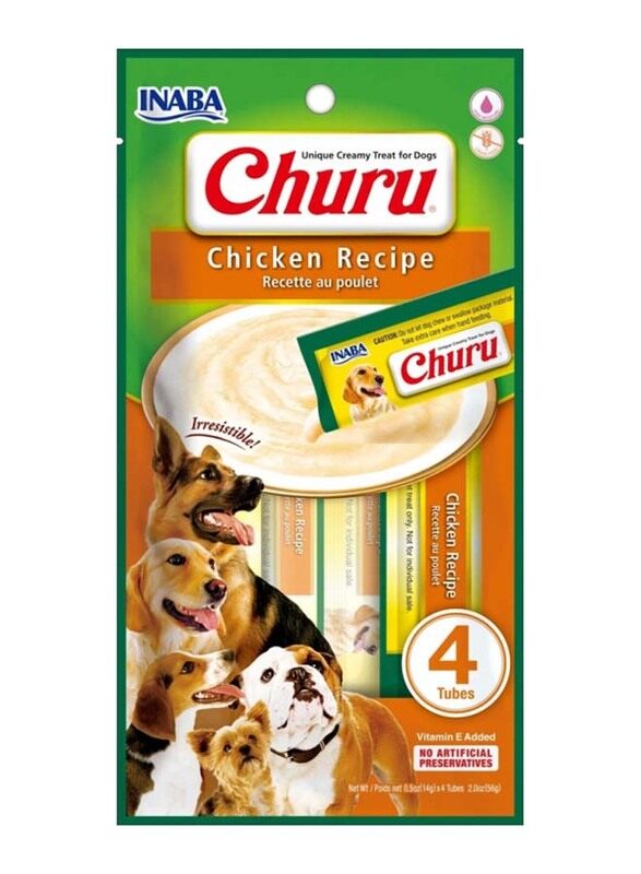 

Inaba Churu Chicken Creamy Recipe Dog Wet Food, 4 Sticks, 56g