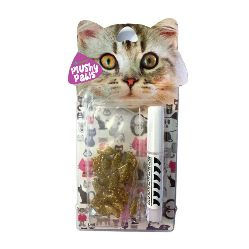 

Nutrapet Plushy Paws Nail Caps, Large, Laser Gold Glitter #72