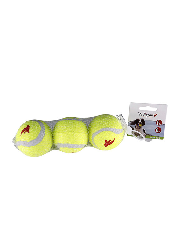 

Vadigran Vinyl Tennis Balls Dog Toy, 6.5cm, 3 Pieces, Yellow