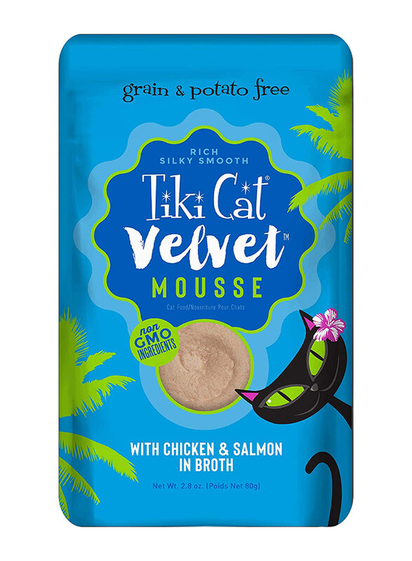 

Tiki Cat Velvet Mousse Wet Cat Food Chicken & Wild Salmon - 2.8 oz. pouch