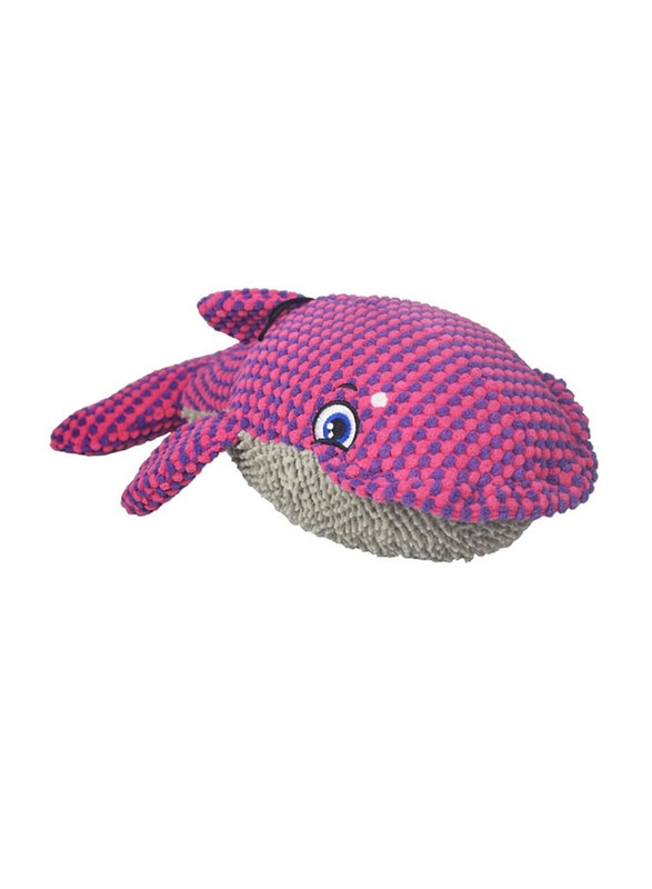 

Plush Pet Whale Dog Toy, Large, Purple/Grey