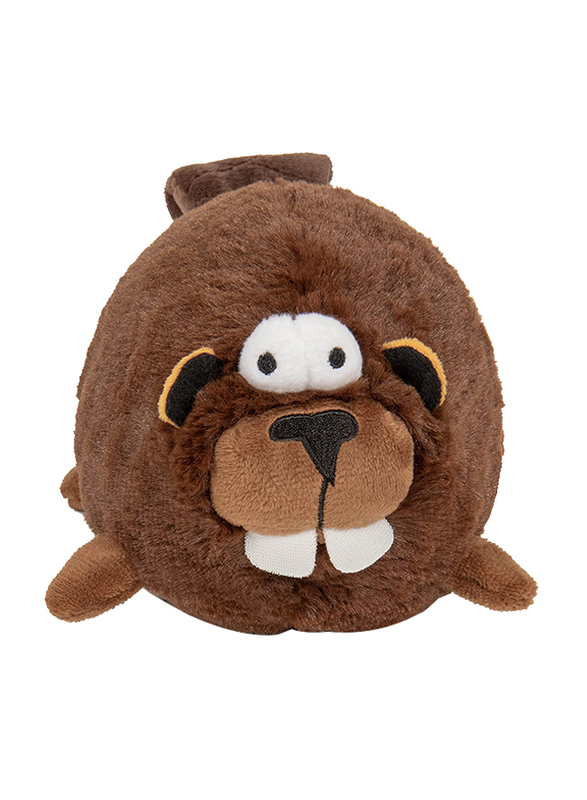 Go Dog Action Animated Squeaker Plush Beaver Dog Toy with Chew Guard Technology, Brown