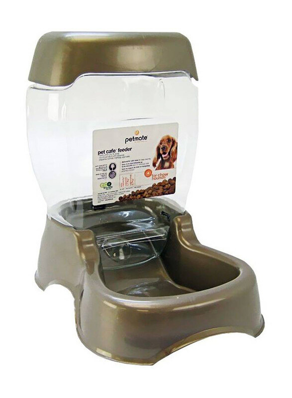 

Petmate Pet Cafe Dog Feeder, 2.5 Kg, Brown/Clear