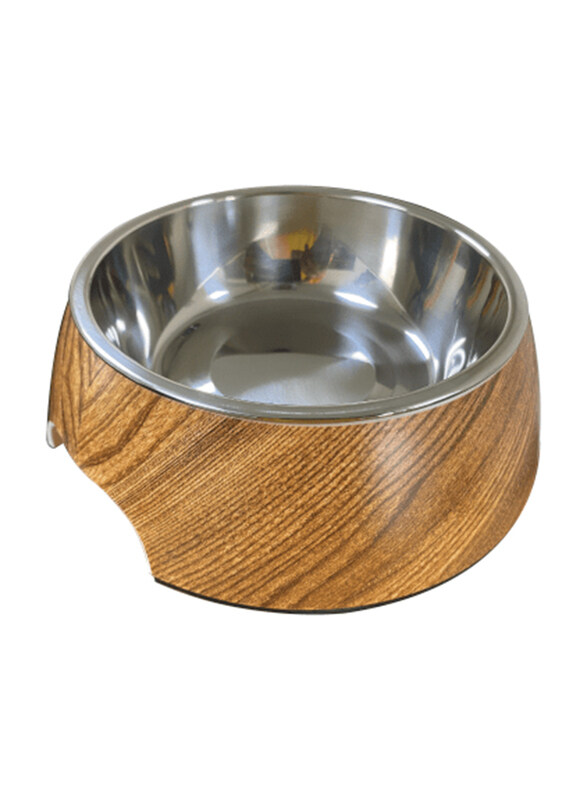 

Nutrapet Applique Melamine Round Bowl, Medium, Dark Wooden Brown