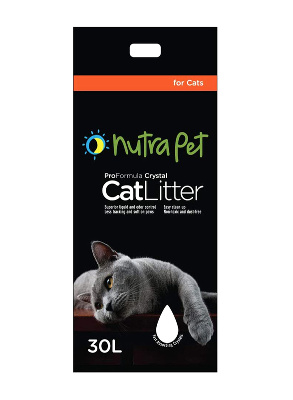 Nutrapet Aloe Vera Scented Cat Litter Silica Gel, 30L, Black