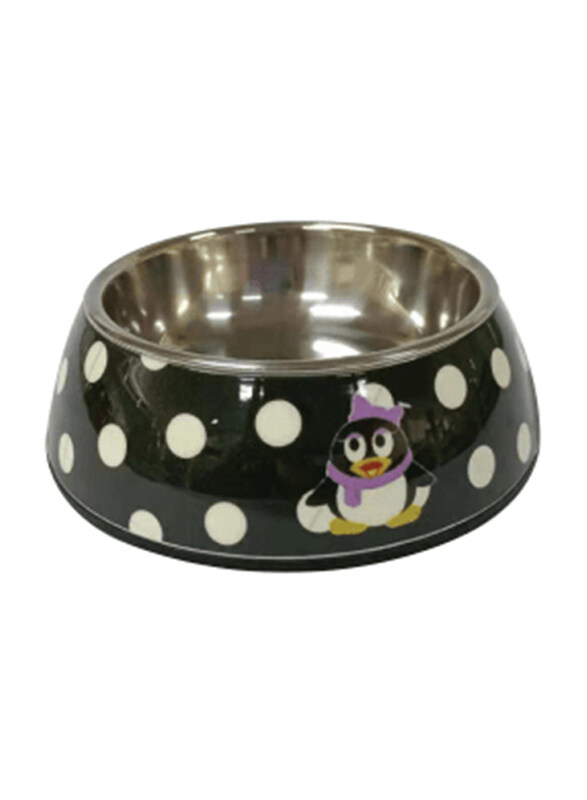 

Nutrapet Applique Melamine Round Bowl, Medium, Black/White Polka