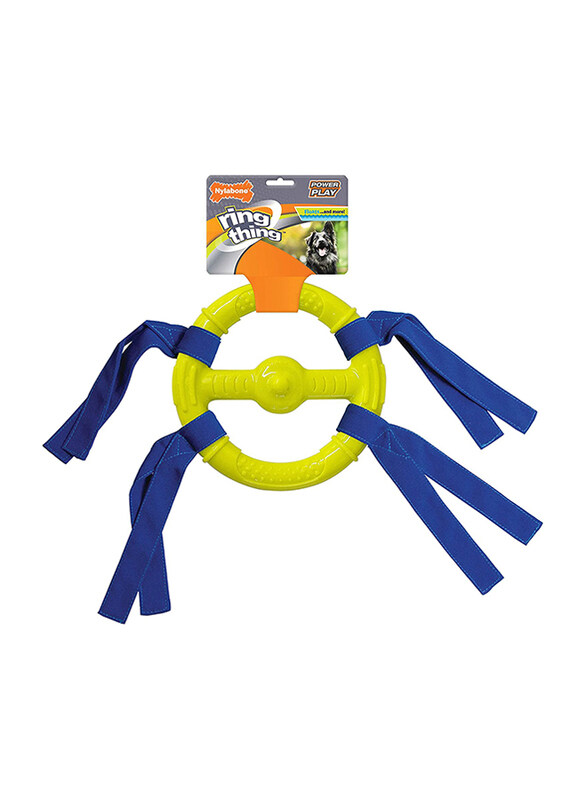 

Nylabone Power Play Ring Thing Floating Dog Toy, 1 Count, Yellow/Blue