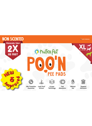 Nutrapet Poo N Pee Pads XL Non-Scented Fast Absorption with Floor Mat Stickers, 50 Pieces, Orange