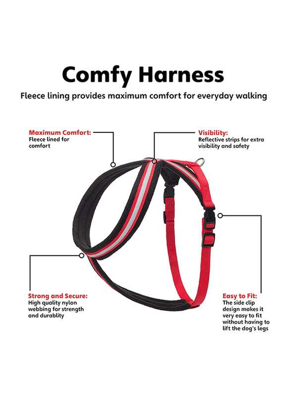 Company of Animals Dog Comfy Harness, Large, Red