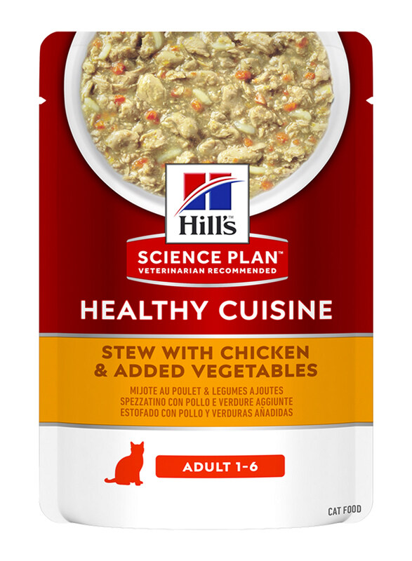 

Hill's Science Plan Healthy Cuisine Stew with Chicken & Added Vegetables Adult Cat Wet Food, 80g