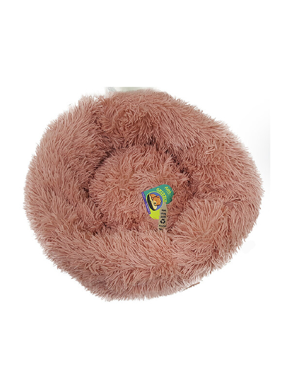 

Grizzly 50 x 15cm Velour Plush Round Bed, Small, Beige Pink