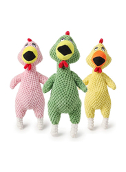 Plush Pet Singing Hens Dog Toy, Multicolour