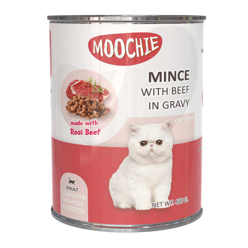 

Moochie Mince With Beef In Gravy Cat Wet Food Can 400g-Pack of 6