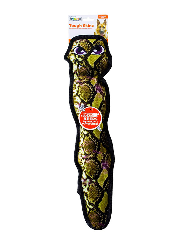 

Outward Hound Tough Skinz Cobra, Squeak & Rattle Dog Toy, Large, Green