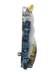 Swooosh Bright & Beautiful Grid Safe Cat Collar, Blue
