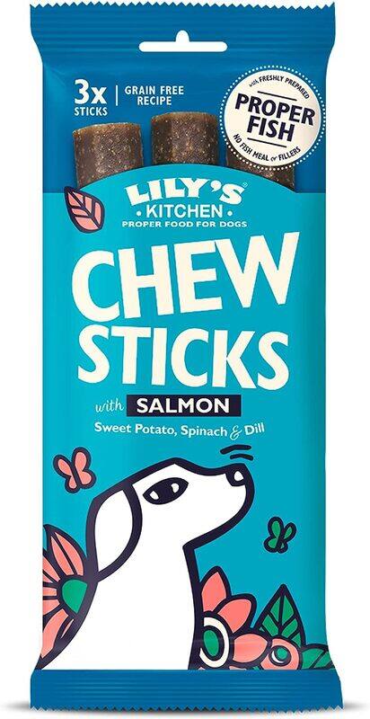 

Lily's Kitchen Dog Chew Sticks w/ Salmon Dog Treats (120g)