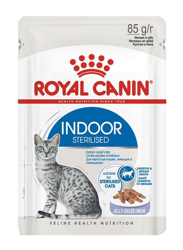 

Royal Canin Feline Health Nutrition Indoor Sterilised Cat Jelly Wet Food, 12 Pouches x 85g