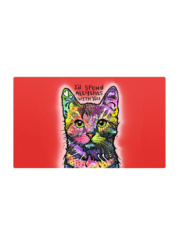 

DryMate I'd Spend All 9 Lives with You Pet Cats Bowl Placemat, 30 x 50cm, Multicolour