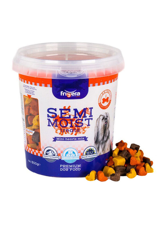 

Frigera Semi-Moist Soft Treats Mini Hearts Mix Dog Dry Food, 500g