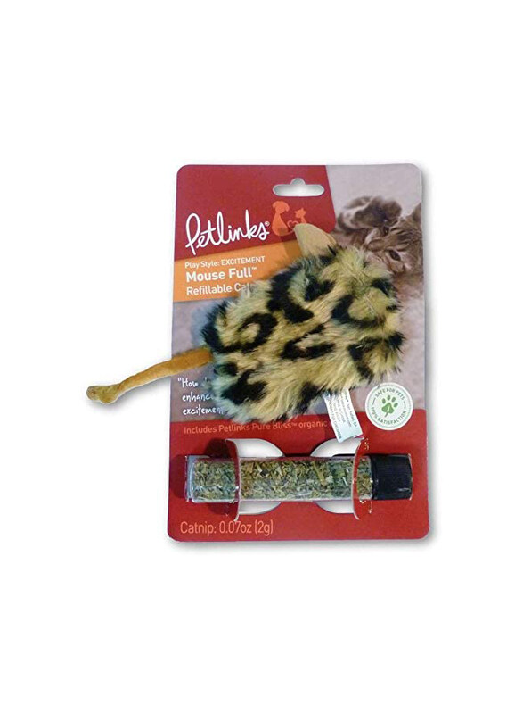 

Petlinks System Mouseful Refillable Catnip Toys for Cats, Yellow/Black