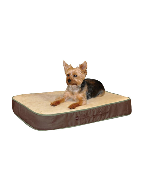 

K&H Sleeper Memory Foam Pet Bed, Medium, Mocha/Yellow