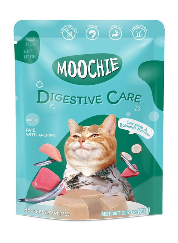 

Moochie Digestive Care Pate with Anchovy Cat Wet Food, 12 x 70g