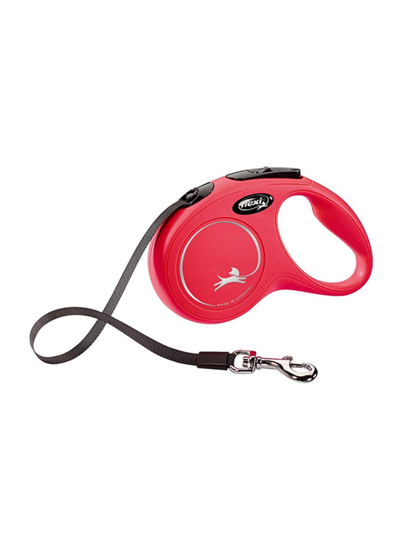 Flexi Classic Tape Retractable Safety Dogs Leash, X-Small, 3m, Red