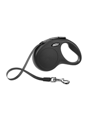 Flexi Classic Tape Retractable Safety Dogs Leash, Medium, 5m, Black