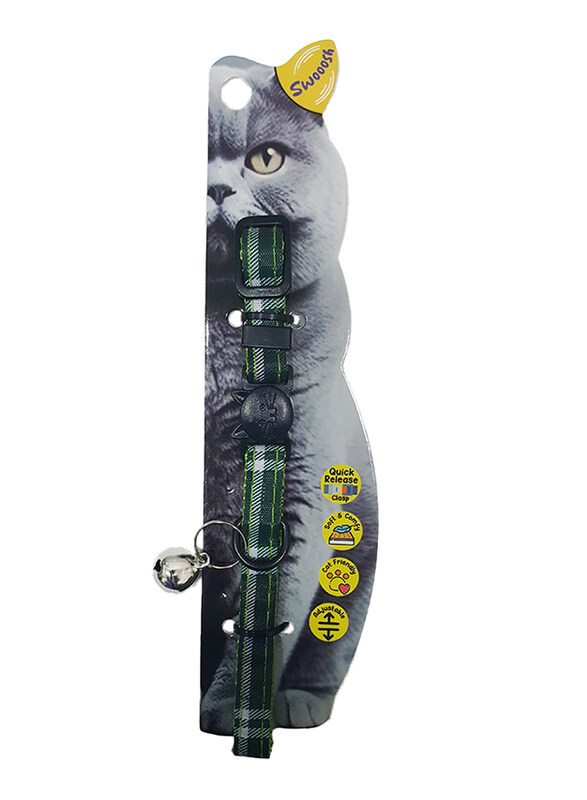 

Swooosh Bright & Beautiful Grid Safe Cat Collar, Green