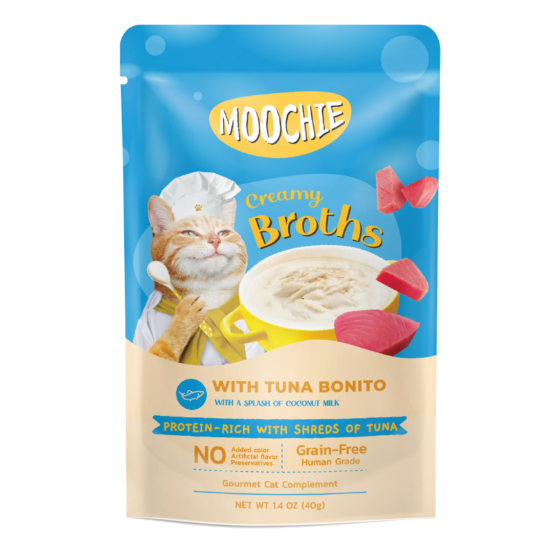 Moochie Creamy Broth With Tuna Bonito Kitten Pouch Wet Food, 40g