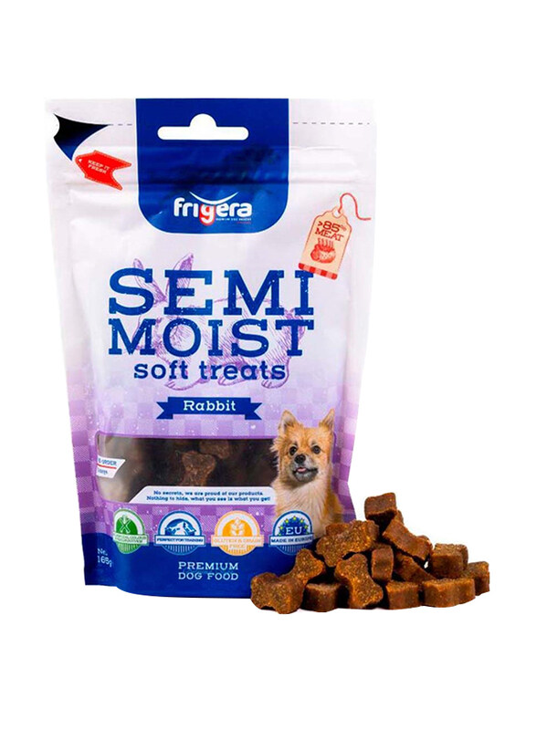 

Frigera Semi-Moist Soft Treats High Meat Gluten & Grain Free Rabbit Dog Dry Food, 165g