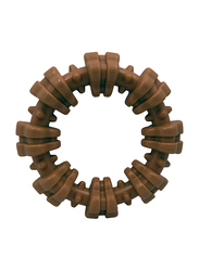 Nylabone Power Tough Textured Medley Dog Chew Ring Toy, Brown