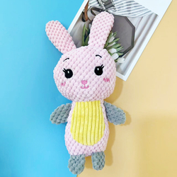 Plush Pet Squeakz Zebby/Bunny/Froggy Dog Toy, Multicolour