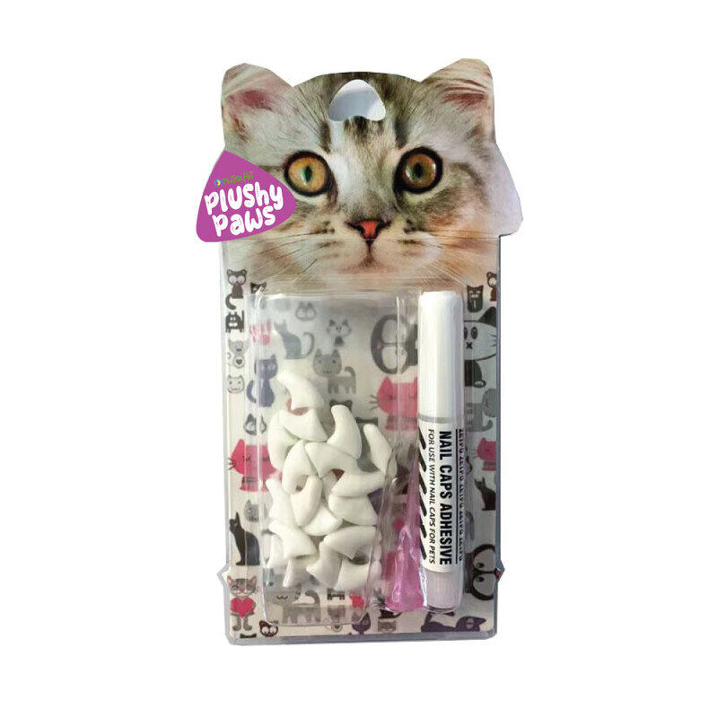 

Nutrapet Plushy Paws Nail Caps, Large, White #3